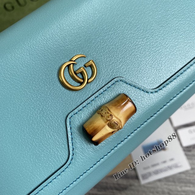 Gucci專櫃2022新款鏈條錢包 古馳竹節鎖扣女士小斜挎包658243 gqy4234